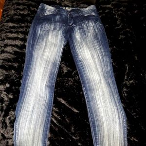 Rewash brand super low rise stretchy bleached jeans soft denim